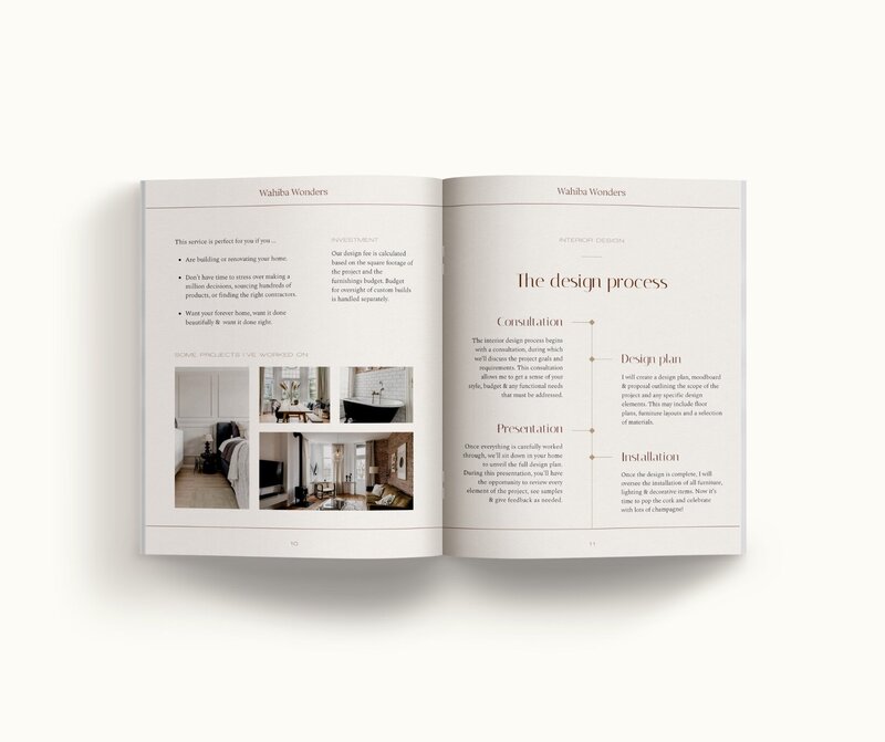 Minimal pricing guide template for interior designers Wahiba Wonders 7