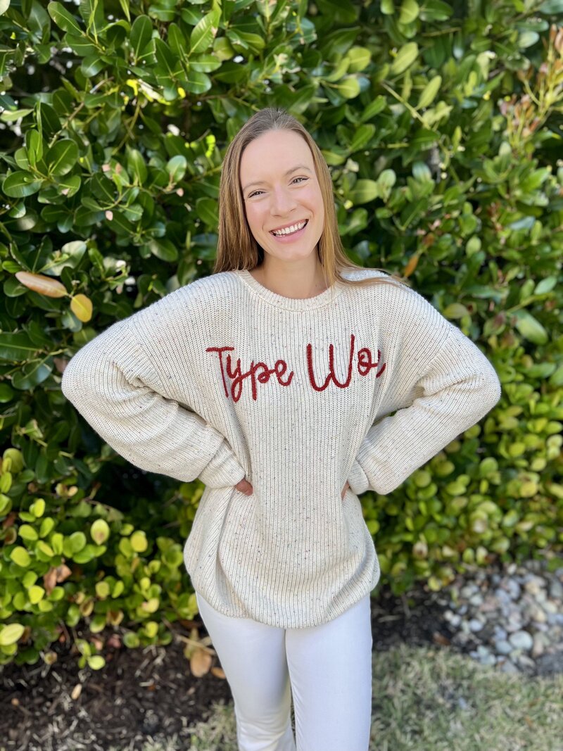 Type 1 Diabetes Coach Allee Peterson Leaning Against Fireplace