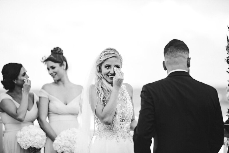 Bride-Tears-Black-and-White-Wedding-Ceremony-Photo