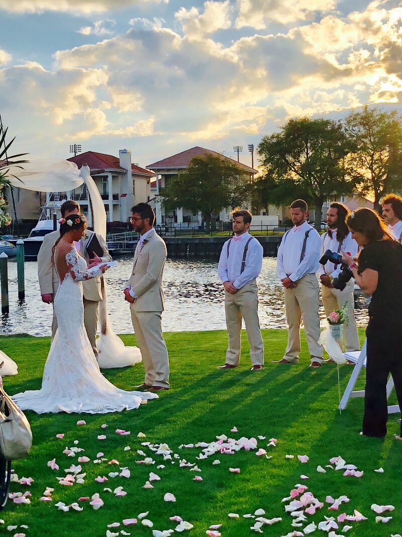 Bride's Vows at Waterfront Ceremony Pensacola, FL