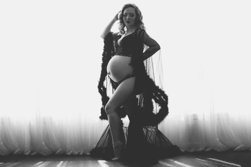 Maternity Portrait with robe on in San Antonio TX