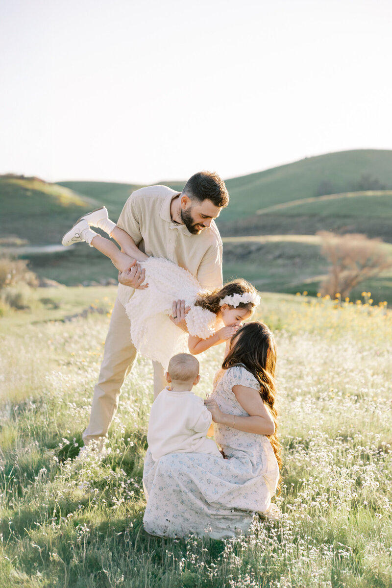 Maternity photos in a blossom orchard near Fresno, California
