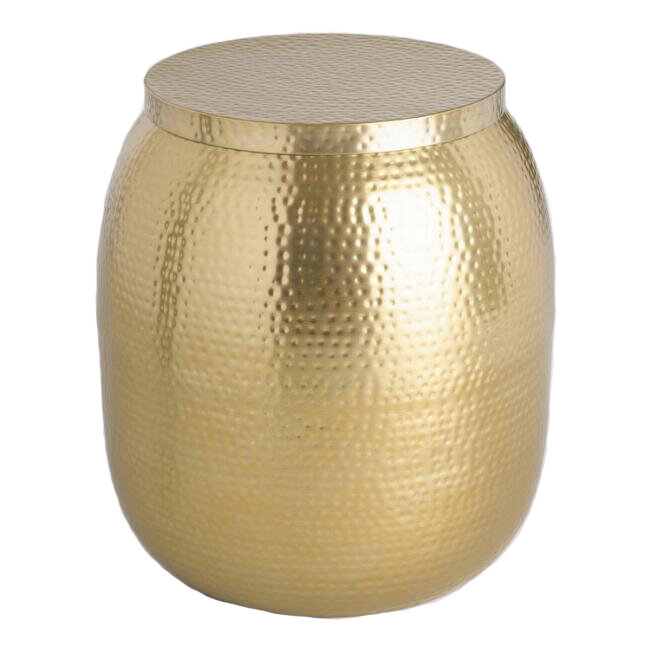 Hammered Gold Accent table - White_