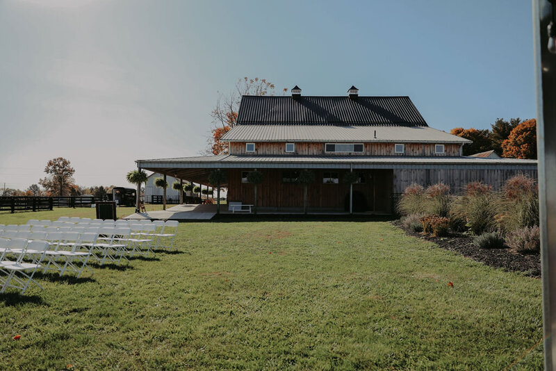 Outdoor ceremony space in fall