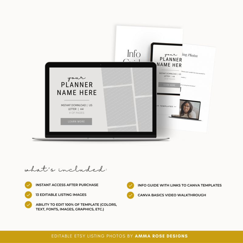 Etsy Planner Listing Photo Template