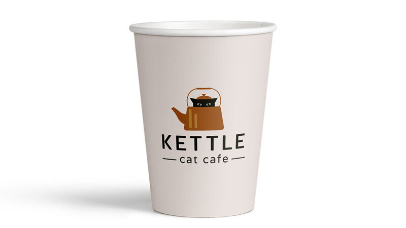 Kettle Cat Cafe Logo Paper To Go Cup
