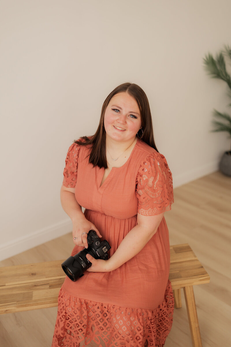 Utah Wedding Photographer Robin Kunzler smiles for a self portrait branding photo