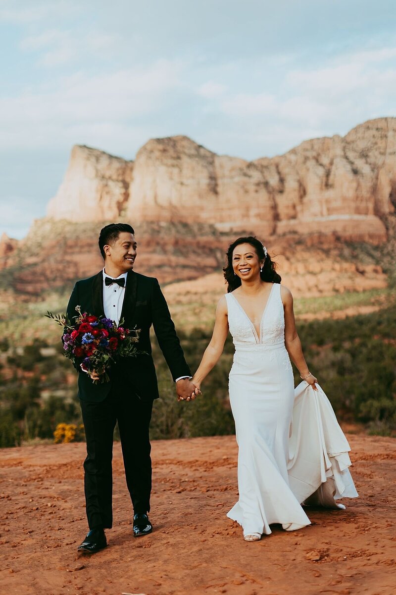 happy wedding couple