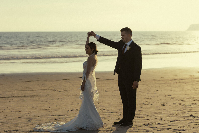 Thuy Tran Photos captured Amanda and Matt's wedding at Coronado beach in San Diego. 