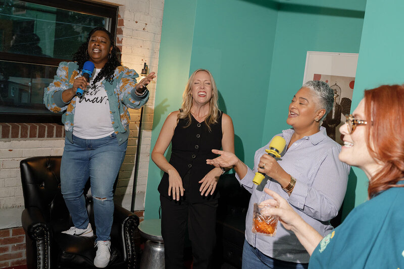 Wedding pros singing karaoke at WPCEO closing day