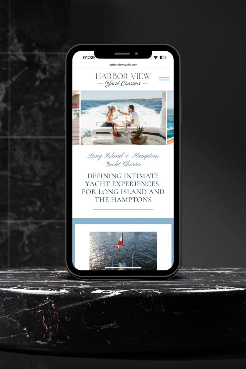 Custom website design for Harbor View Yacht Charter in New York