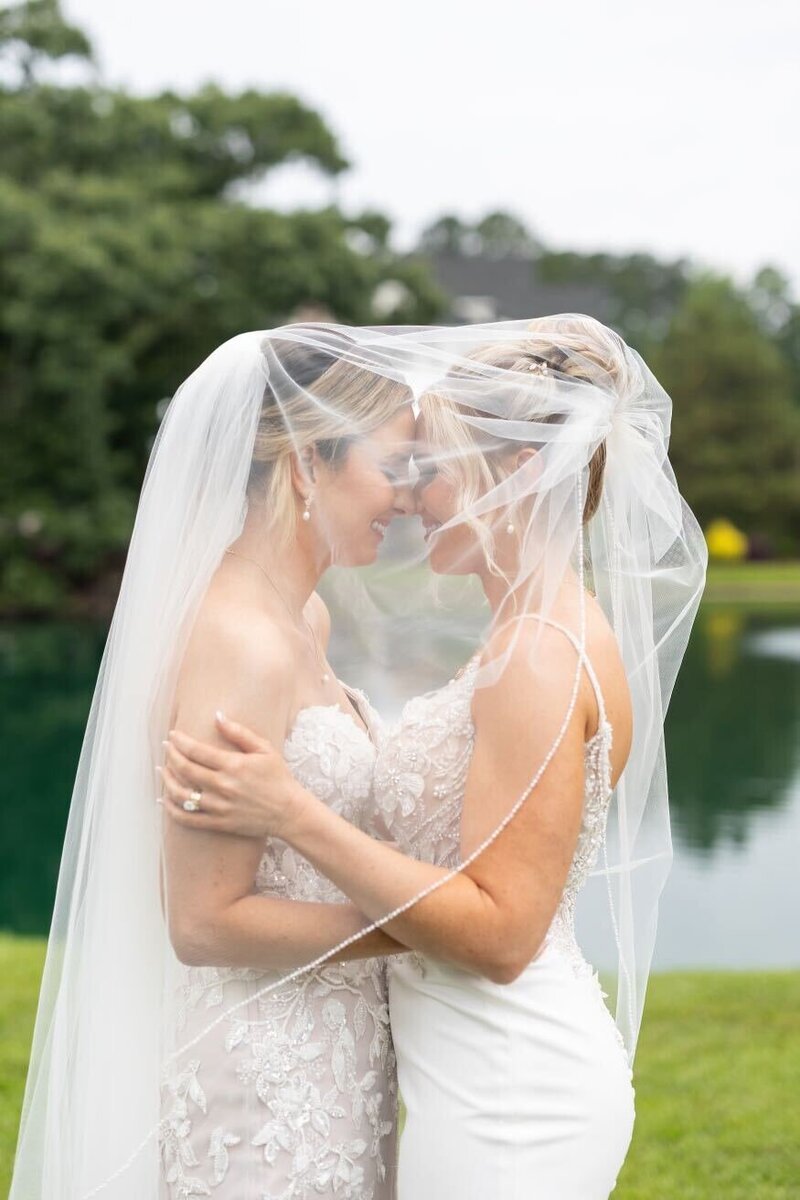 Raleigh brides under veil