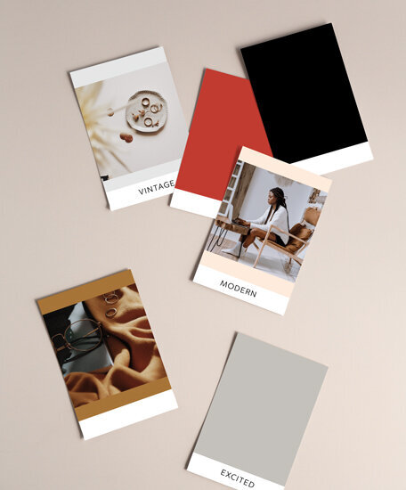 moodboard mockup with polaroid images