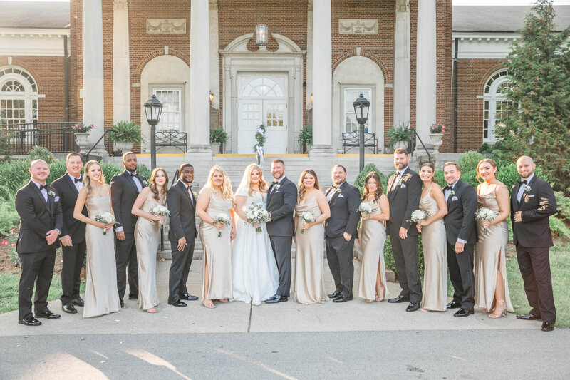 black tie bridal party photographs