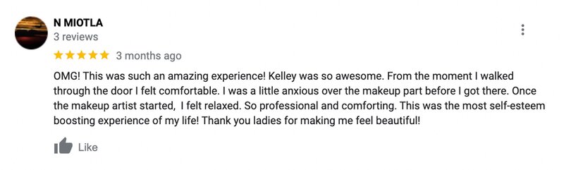Screenshot of Google review for boudoir photography by Boudoir By Jennifer Smith