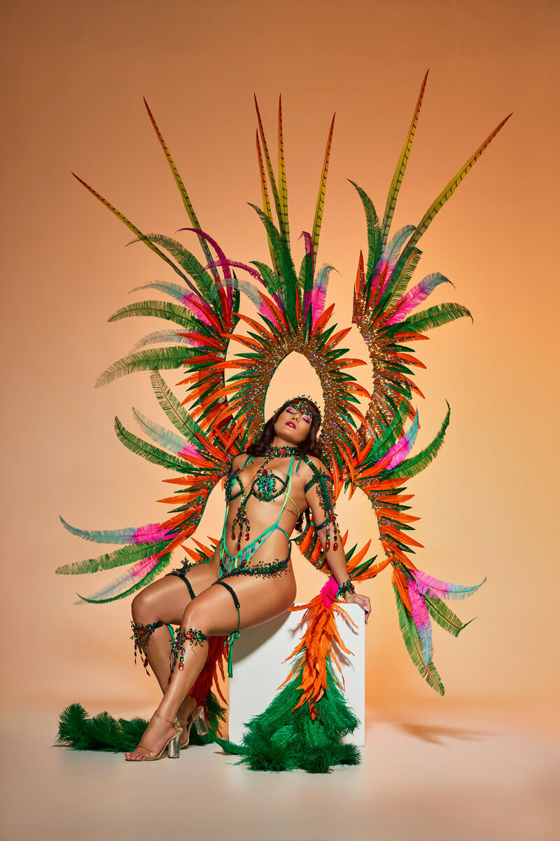 Female carnival costume for 2023. Register to play mas with Sunlime Mas