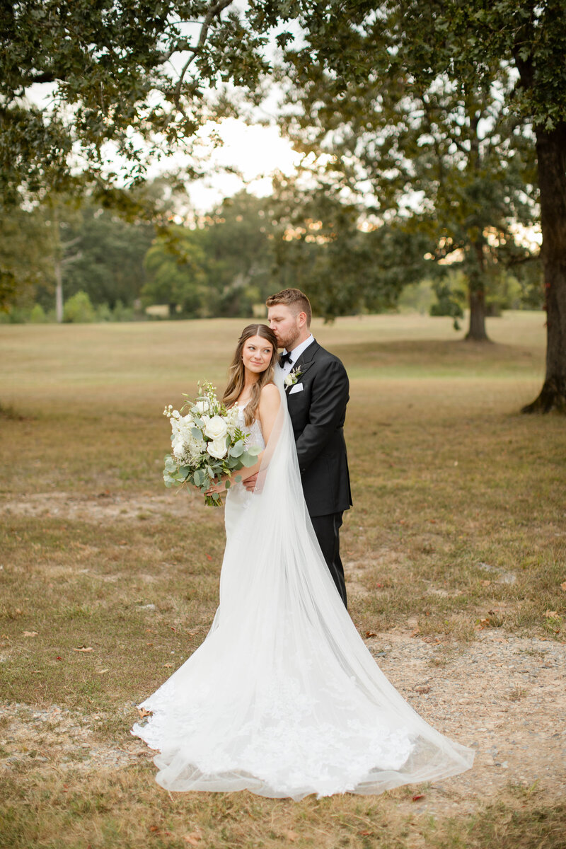 bride and groom golden hour session at Grandeur House