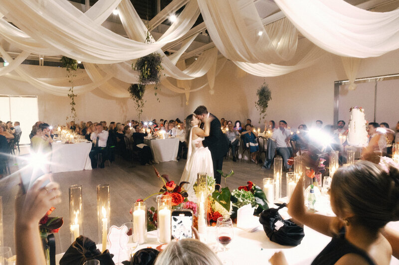 candlelit reception in the seaspan pavilion of the polygon gallery in north vancouver