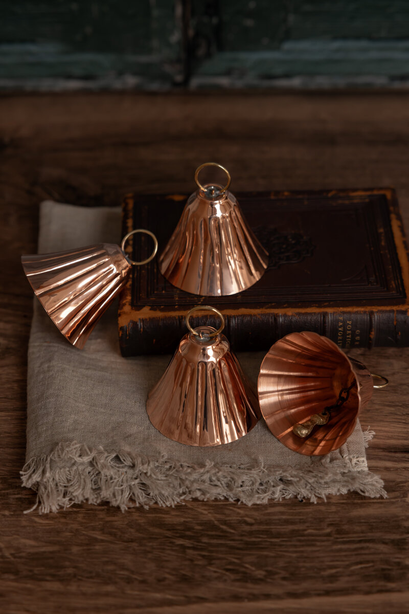Coppermill Kitchen Copper Bell Ornaments 1