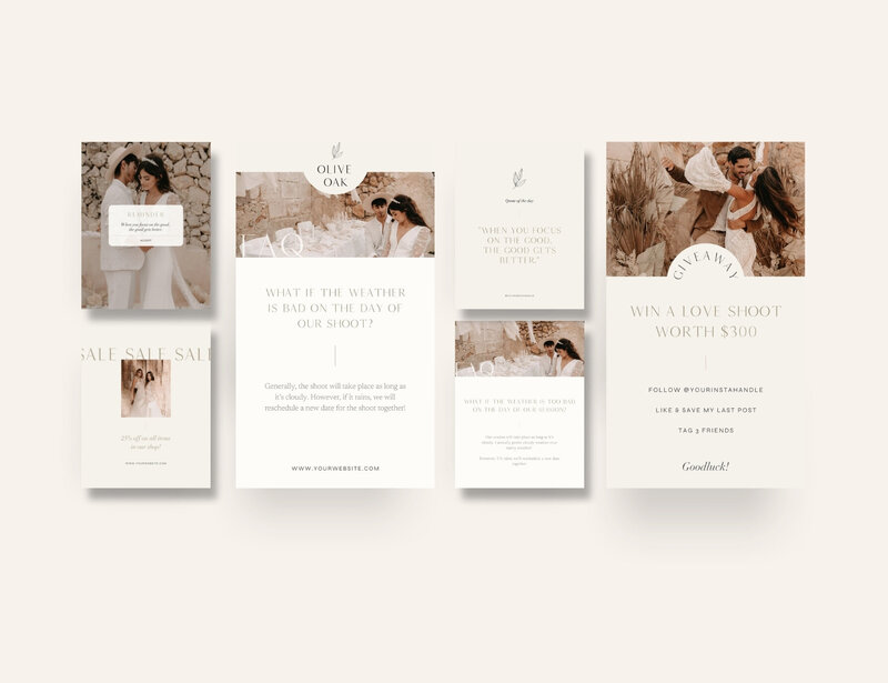 Elegant Instagram templates for photographers Olive Oak 4