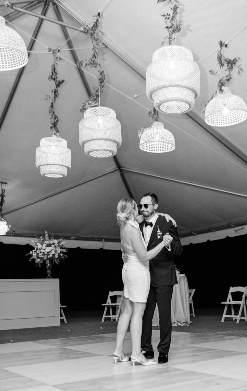 Last dance under a stary night  at country club wedding venue in North Carolina.