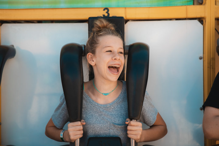 This is one of my favorite pictures of my daughter Micah.  It shows her carefree spirit and love of adventure .  It was taken at the Santa Cruze Beach Boardwalk