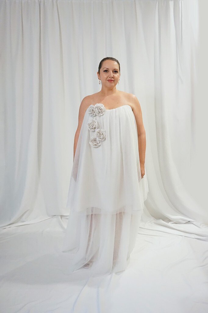 Convertible 2-in-1 wedding dress with detachable skirt