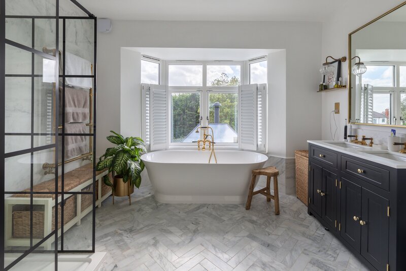 Master bathroom modern and traditional