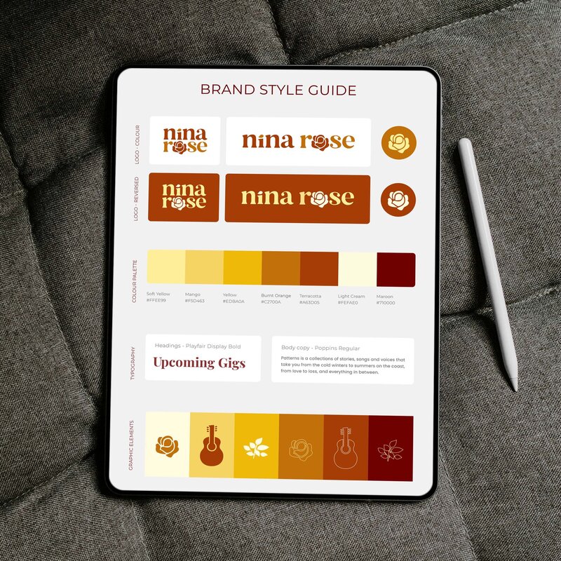 tablet mockup brand sheet