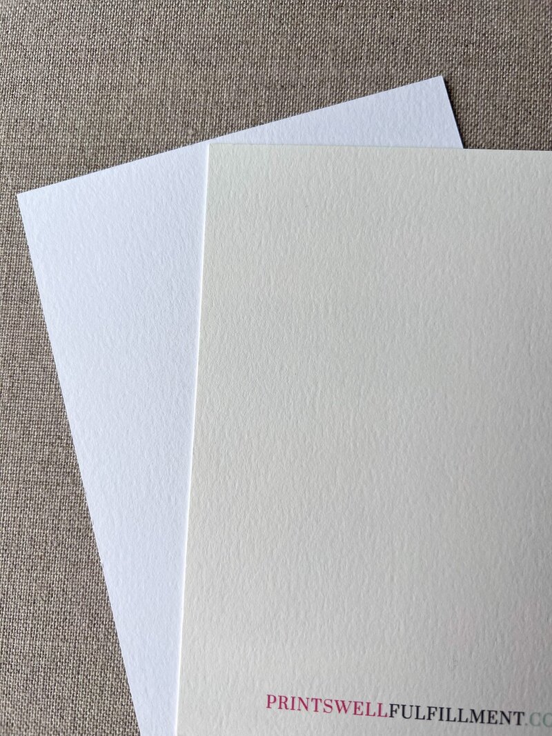 white and off-white paper samples