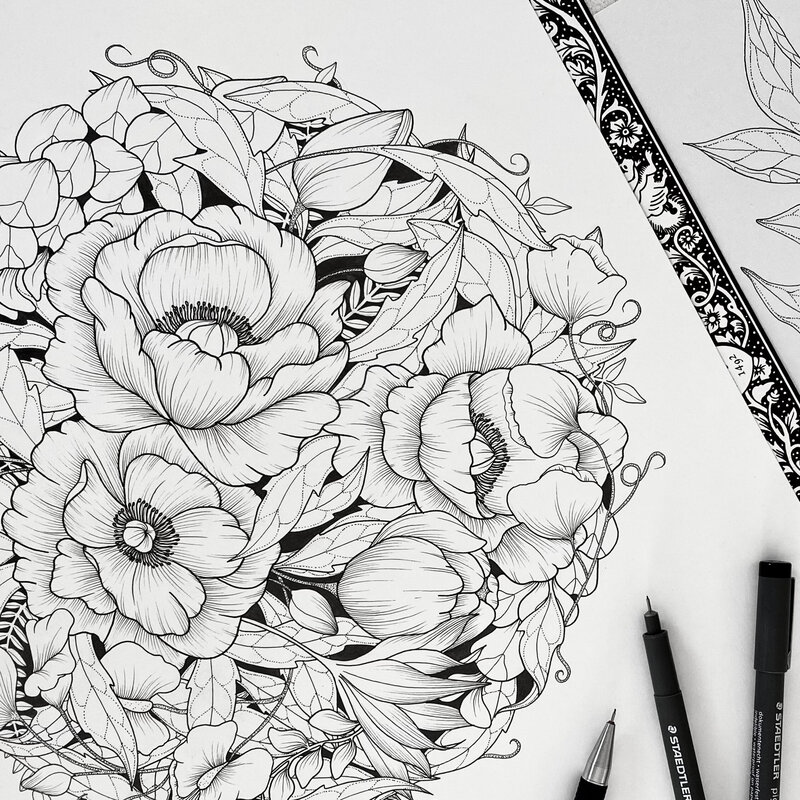 black white
