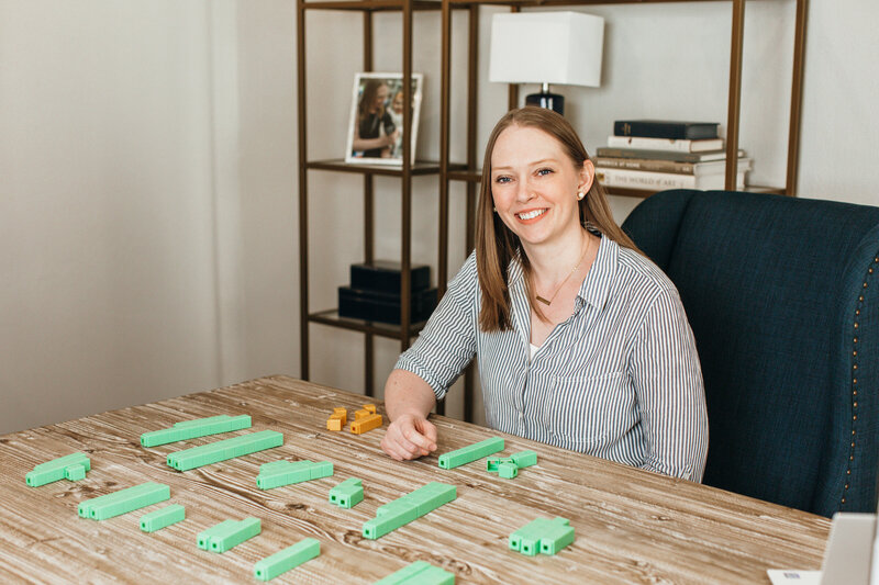 Hannah Moore, Everyday Money Founder working with Budgeting Blocks