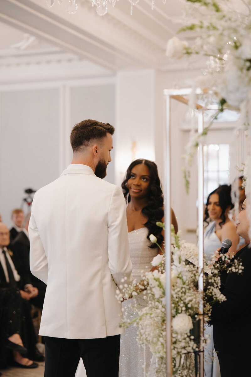 Engagement session in Indiana at a modern upscale bar