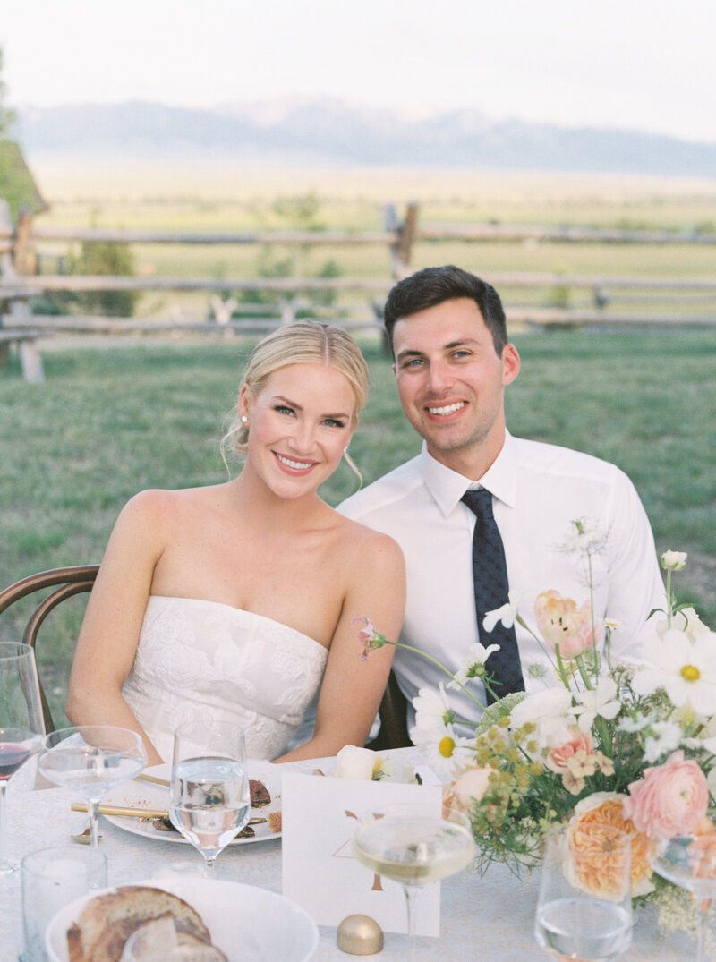 bride and groom enjoying their wedding reception