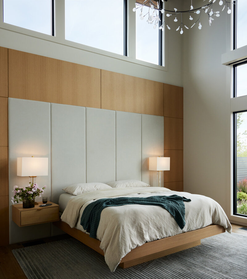 modern-home-bedroom-fabric-headboard-wood-wall-panels