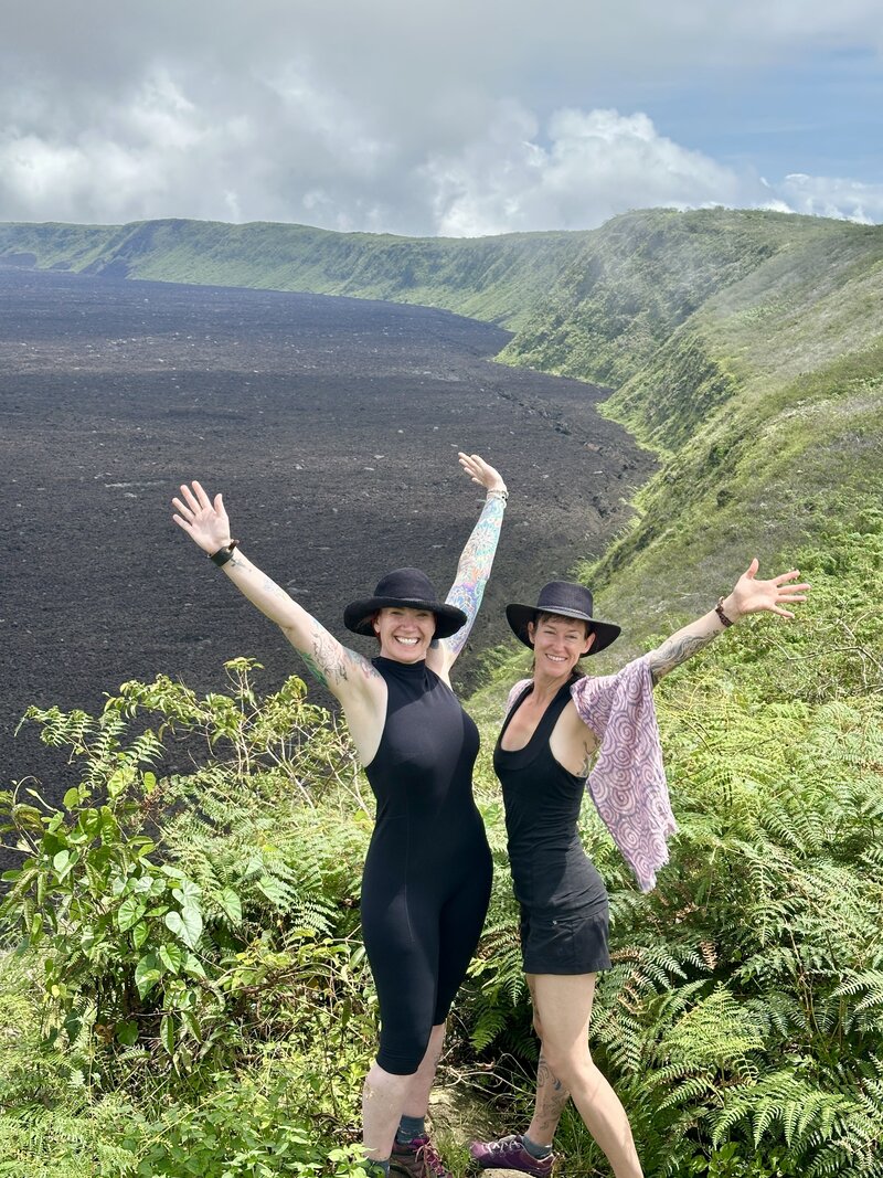 Top of volcano hike on Galapagos yoga retreat 2026