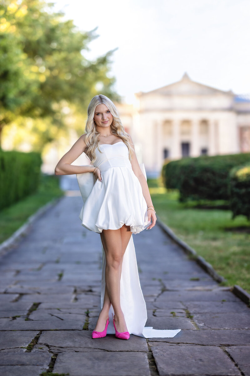 Beautiful senior girl in an urban setting