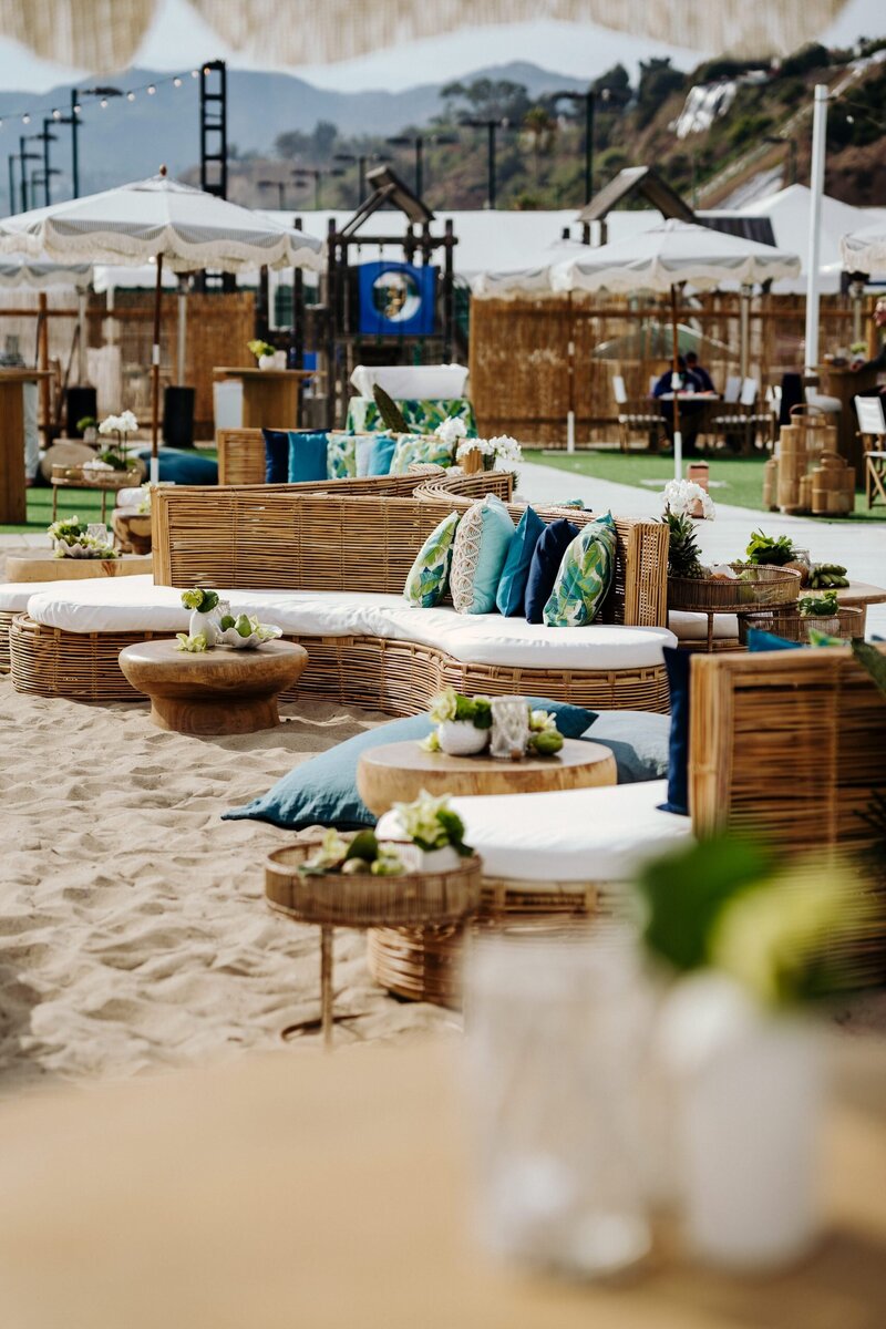 unique wedding ceremony alter with modern slated wood decor