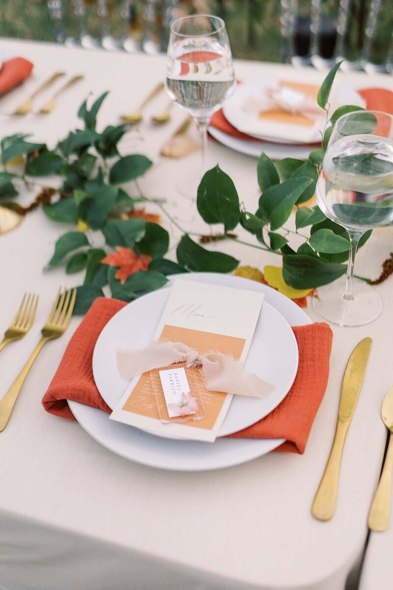 stationery at table setting