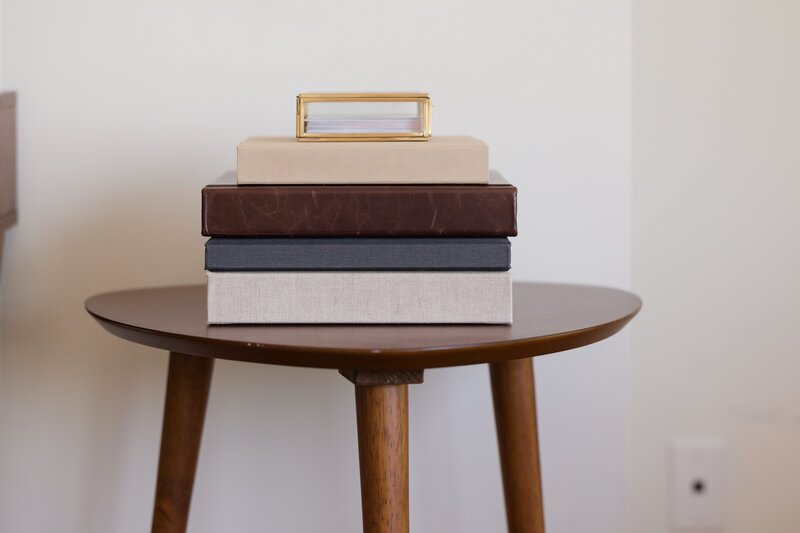 stack of preserved memory albums