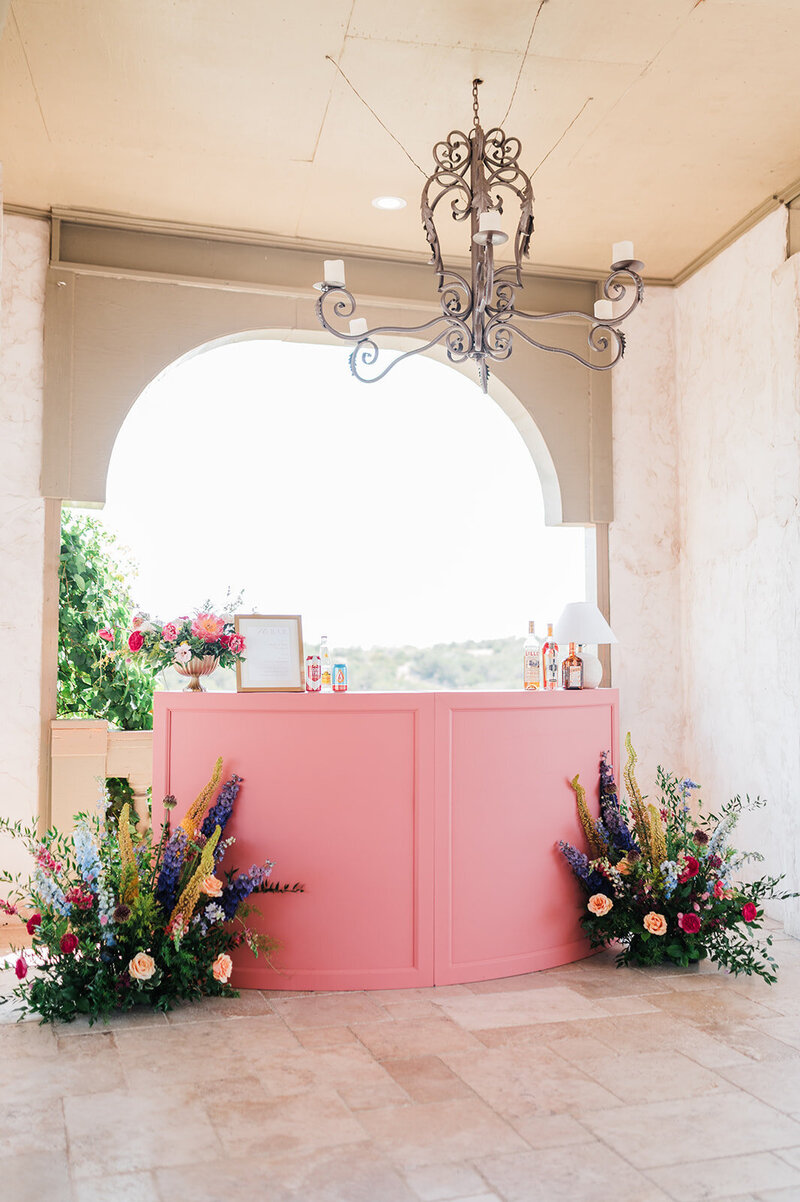 pink bar rental for wedding in Texas