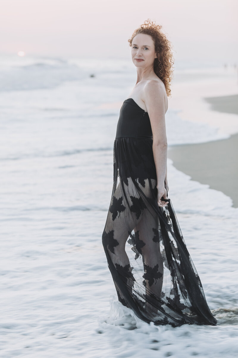 Caroline Morey Photography Coastal Portrait Beach Goddess Romantic Woman Pink Sunset Huntington Beach4M3A7257