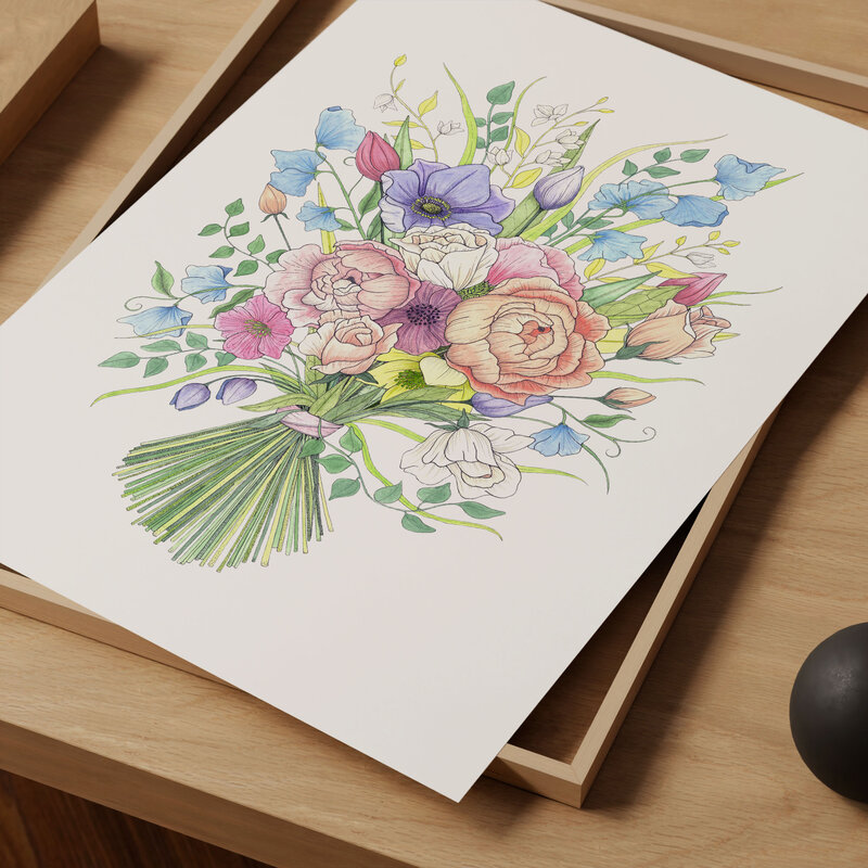 Flat mockup Spring Blooms