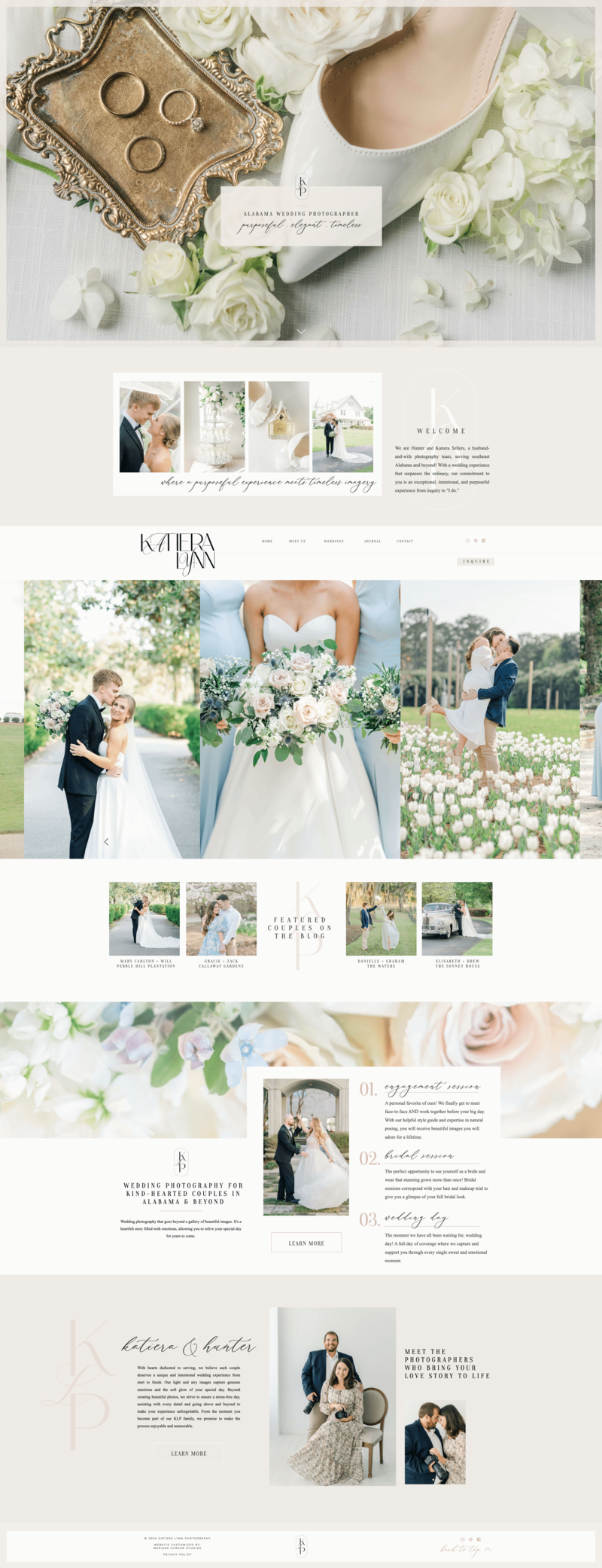 Screenshot of a wedding photography website