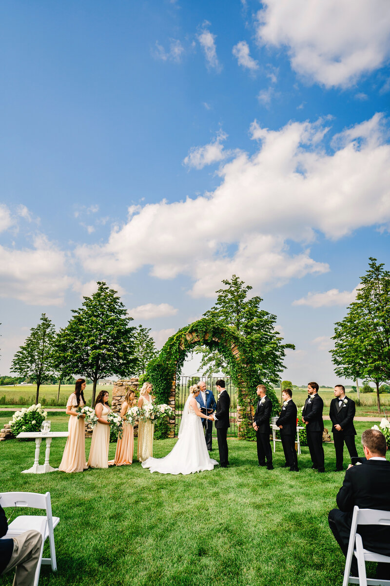 A ceremony shot on a sunny day in Eastern Minnesota
