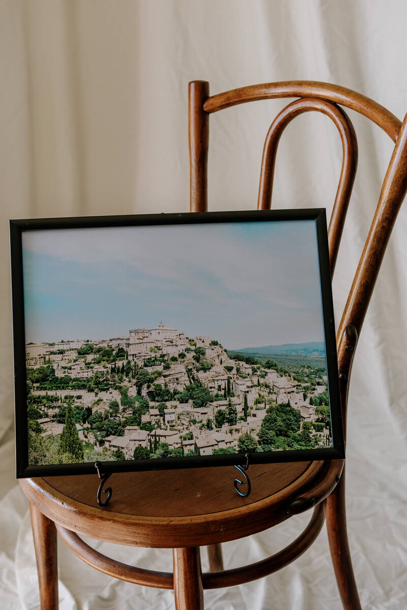 french art print of the hilltop luberon village of Gordes in Provence