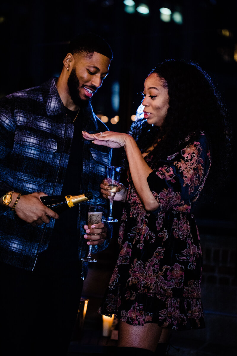 young black couple-enjoying-evening-at the Empire State Building