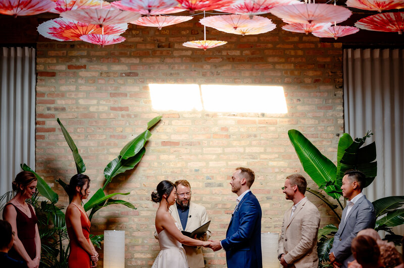 Couple gets married  at The Arbory in Chicago, IL.