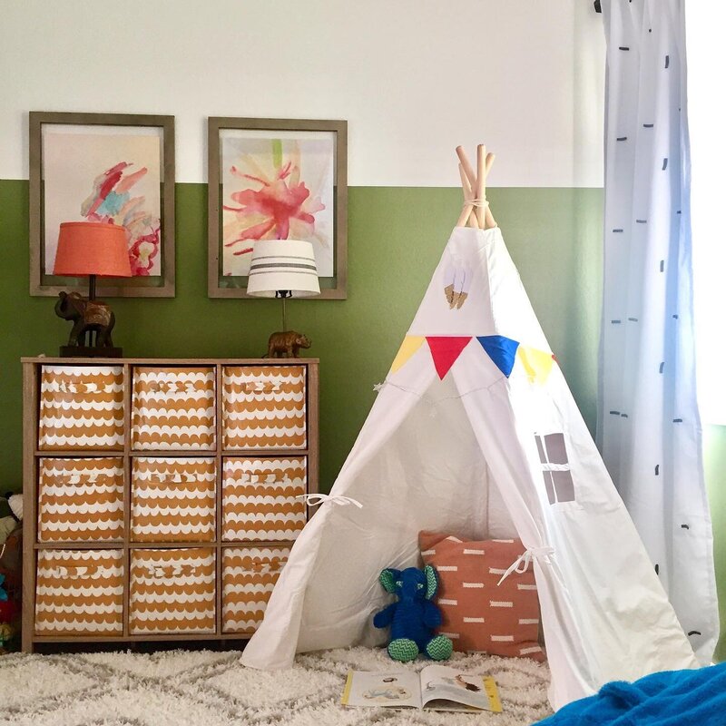 It’s not often that play items look cute but this teepee from @littledovestore is just that. #gifted Not only is it easy to set up, made of sturdy materials, and comes with a storage bag, it comes with its own decorations as well. While I