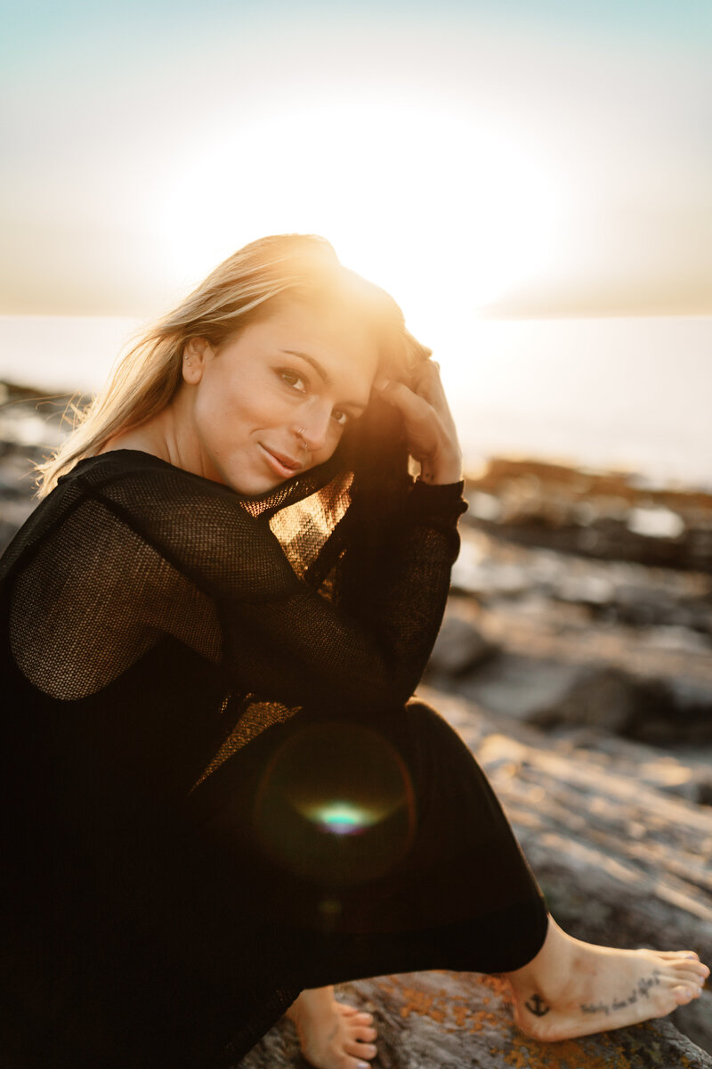 Maternity session during fall in Maine